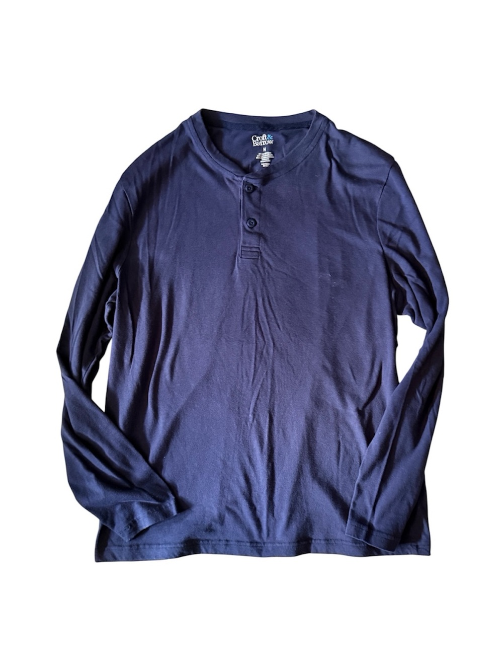 croft & barrow navy long-sleeve henley tee